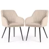 AKORD Florence Kárpitozott Étkezőszék Bársony Bézs Fekete Lábakkal