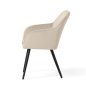   AKORD Florence Kárpitozott Étkezőszék Bársony Bézs Fekete Lábakkal
