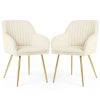 AKORD Florence Kárpitozott Szék Welúr Krém Arany Lábakkal