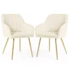 AKORD Florence Kárpitozott Szék Welúr Krém Arany Lábakkal