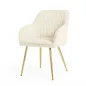   AKORD Florence Kárpitozott Szék Welúr Krém Arany Lábakkal