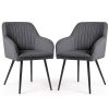AKORD Florence bársony kárpitozott szék függőleges varrásokkal sötét grafit fekete lábakkal 2 db