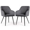AKORD Florence bársony kárpitozott szék függőleges varrásokkal sötét grafit fekete lábakkal 2 db