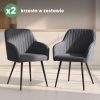 AKORD Florence bársony kárpitozott szék függőleges varrásokkal sötét grafit fekete lábakkal 2 db