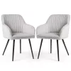 AKORD Florence Kárpitozott Étkezőszék Bársony Szürke Fekete Lábakkal 2 db