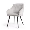AKORD Florence Kárpitozott Étkezőszék Bársony Szürke Fekete Lábakkal 2 db