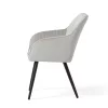 AKORD Florence Kárpitozott Étkezőszék Bársony Szürke Fekete Lábakkal 2 db