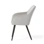   AKORD Florence Kárpitozott Étkezőszék Bársony Szürke Fekete Lábakkal 2 db