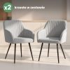 AKORD Florence Kárpitozott Étkezőszék Bársony Szürke Fekete Lábakkal 2 db