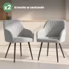 AKORD Florence Kárpitozott Étkezőszék Bársony Szürke Fekete Lábakkal 2 db