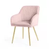 AKORD FLORENCE Tapicerowane Welurowe Szék Puder Rózsaszín Arany Lábakkal 2 db