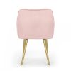 AKORD FLORENCE Tapicerowane Welurowe Szék Puder Rózsaszín Arany Lábakkal 2 db