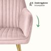 AKORD FLORENCE Tapicerowane Welurowe Szék Puder Rózsaszín Arany Lábakkal 2 db
