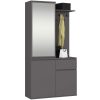 AKORD Entro Előszoba Szekrényrendszer Grafit Szürke Tükörrel