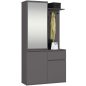   AKORD Entro Előszoba Szekrényrendszer Grafit Szürke Tükörrel