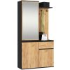 AKORD Entro Előszobai Szekrényrendszer Fekete/Tölgy Craft
