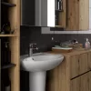 AKORD VAMI W90 Tükrös Fürdőszobai Fali Szekrény Artisan Tölgy-Szürke