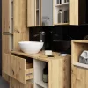 AKORD VAMI W90 Tükrös Fürdőszobai Fali Szekrény Artisan Tölgy/Kasmír