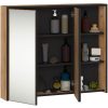 AKORD VAMI Tükrös Fürdőszobai Fali Szekrény Craft Tölgy/Fekete 90cm