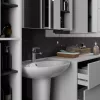 AKORD VAMI W90 Tükrös Fürdőszobai Fali Szekrény Fehér-Grafit