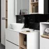 AKORD VAMI Tükrös Fürdőszobai Fali Szekrény 90cm Fehér/Sonoma Tölgy