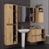 AKORD VAMI W50 Fali Fürdőszobai Szekrény Artisan Tölgy Szürke Grafit