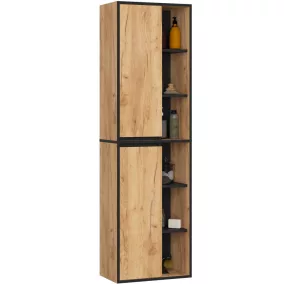   AKORD VAMI W50 Fali Fürdőszobai Szekrény Craft Tölgy-Fekete