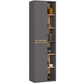   AKORD VAMI W50 Fali Fürdőszobai Szekrény Grafit Szürke Artisan Tölgy