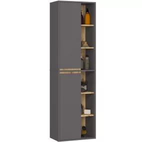   AKORD VAMI W50 Fali Fürdőszobai Szekrény Grafit Szürke Artisan Tölgy