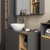 AKORD VAMI W50 Fali Fürdőszobai Szekrény Grafit Szürke Artisan Tölgy
