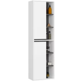   AKORD VAMI W50 Fali Fürdőszobai Szekrény Fehér-Grafit 2 Ajtós