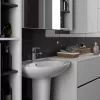 AKORD VAMI W50 Fali Fürdőszobai Szekrény Fehér-Grafit 2 Ajtós