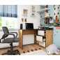 AKORD CLP B16 Sarok Íróasztal Tölgy Craft Fehér Jobbos