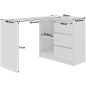 AKORD B16 Sarok Számítógépasztal 124 cm Fehér Magasfényű 3 Fiókos