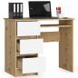   AKORD CLP A-6 Artisan Tölgy Számítógépasztal Fehér Fiókokkal Balkezes