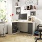   AKORD CLP B20 Sarok Íróasztal Laminált Fehér/Szürke Baloldali