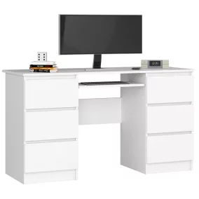   AKORD A-11 Számítógépes Íróasztal 6 Fiókos Fehér Laminált
