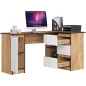 AKORD CLP Sarok Íróasztal Craft Tölgy Fehér Jobbos