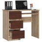 A-6 Clp Íróasztal Sonoma / Wenge Baloldali
