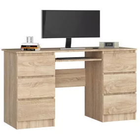   AKORD CLP A-11 Számítógépasztal Laminált Sonoma Tölgy 6 Fiókos