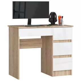 A-7 Clp Sonoma / Fehér Fényes Jobboldali Íróasztal