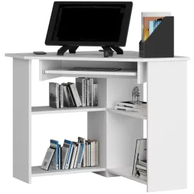 AKORD TED Sarok Számítógépasztal Laminált Fehér