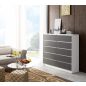 AKORD CLP 10-fiókos Komód Laminált Fehér-Szürke
