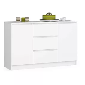 AKORD CLP Fehér Matt Komód 3 Fiókkal