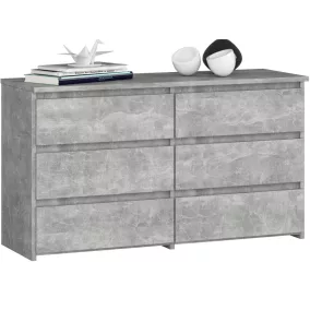 AKORD CL100 Beton Komód 6 Fiókos Laminált Matt