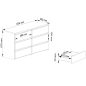 AKORD CL100 Laminált Fiókos Komód Beton/Fehér 6 Fiókkal