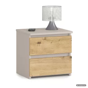   Akord CLP CL2 Éjjeliszekrény Laminált Kaszmír / Artisan Tölgy Két Fiókos