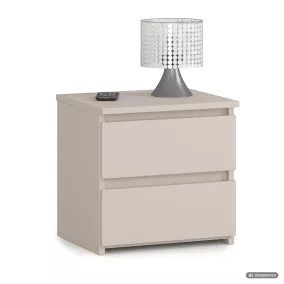 AKORD CLP CL2 Éjjeliszekrény Laminált Kaszmír 2 Fiókos
