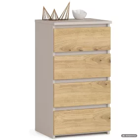   AKORD CLP CL4 Komód Laminált Forgácslap Kasmír / Artisan Tölgy 4 Fiókos