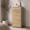 AKORD CLP CL5 Komód Laminált Lap Kasmír / Artisan Tölgy 5 Fiókos